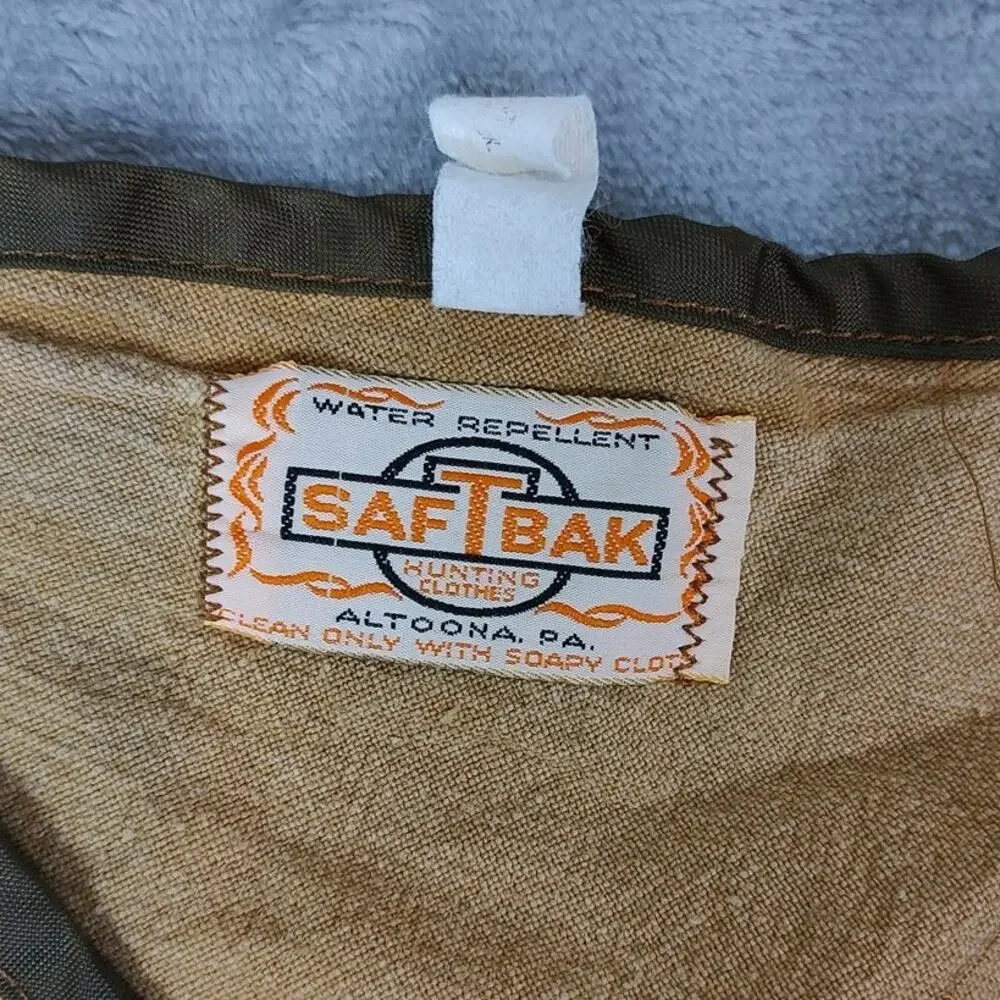 VTG 60s SafTBak hunting/shooting outdoors tan canvas zip up vest mens XXL - Picture 4 of 9